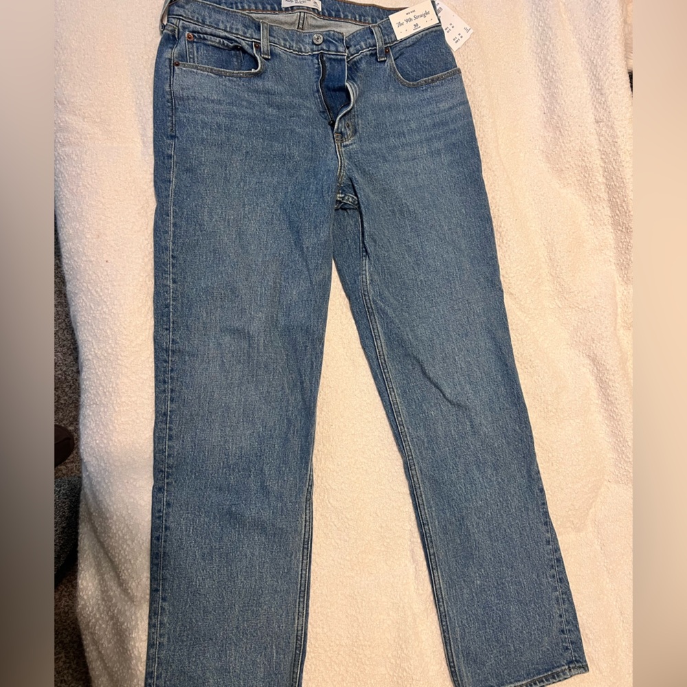 Abercrombie & Fitch Women's Straight Leg Blue Jeans